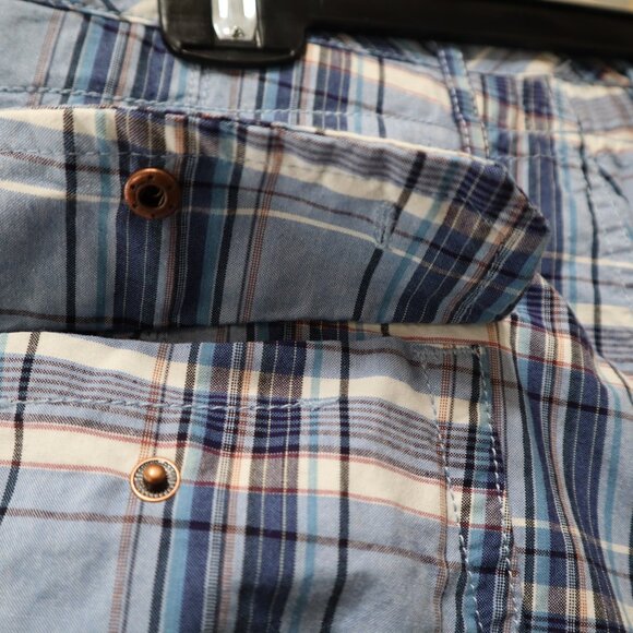 NWT Hugo Boss Orange Blue Plaids Men's Sweat Shorts Beach Athletic Size US 34R - Picture 12 of 13